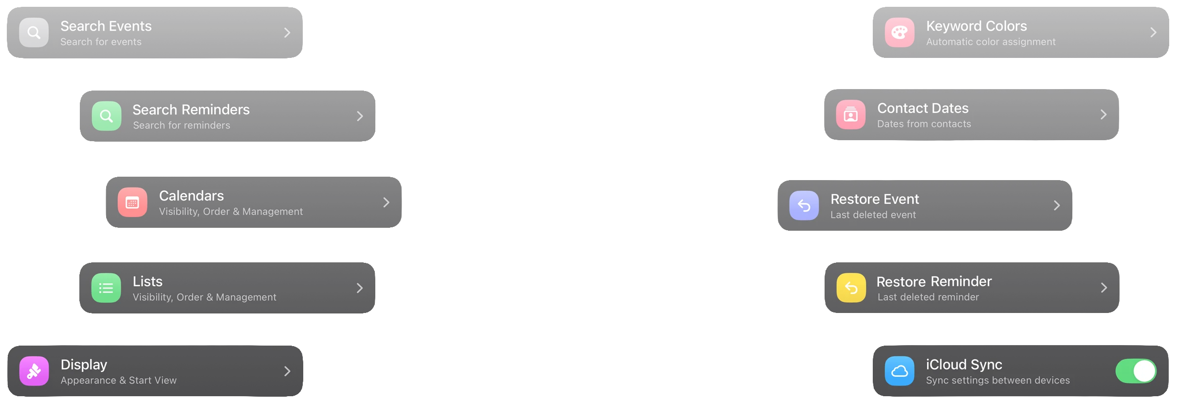 Calendarize settings