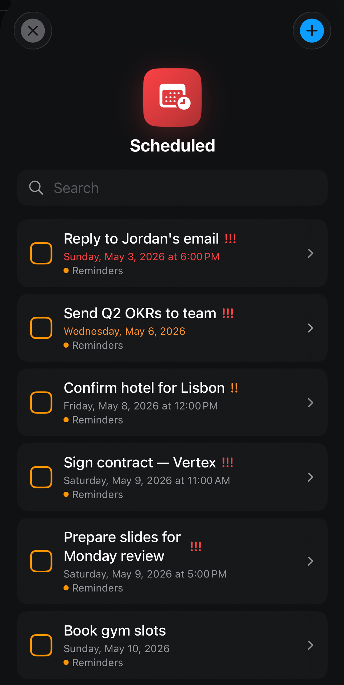 Calendarize Planner — Scheduled