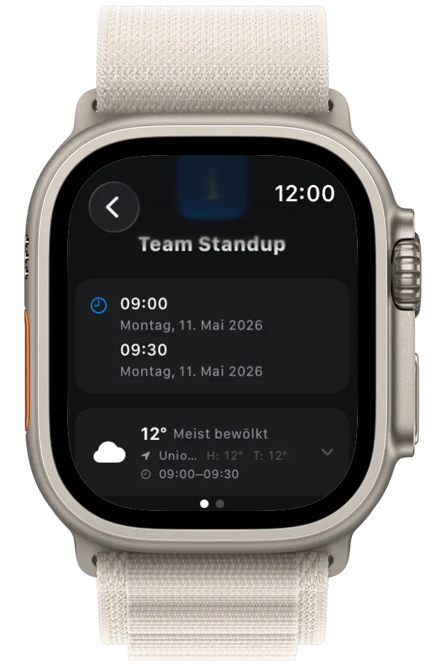 Calendarize event details on Apple Watch